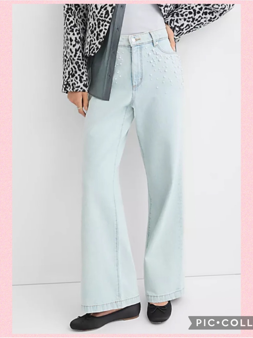 💖LOFT Pearlized High Rise Wide Leg Jeans💖